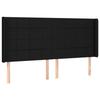 VidaXL Tête de lit avec oreilles Noir 183x16x118-128 cm Tissu3119596