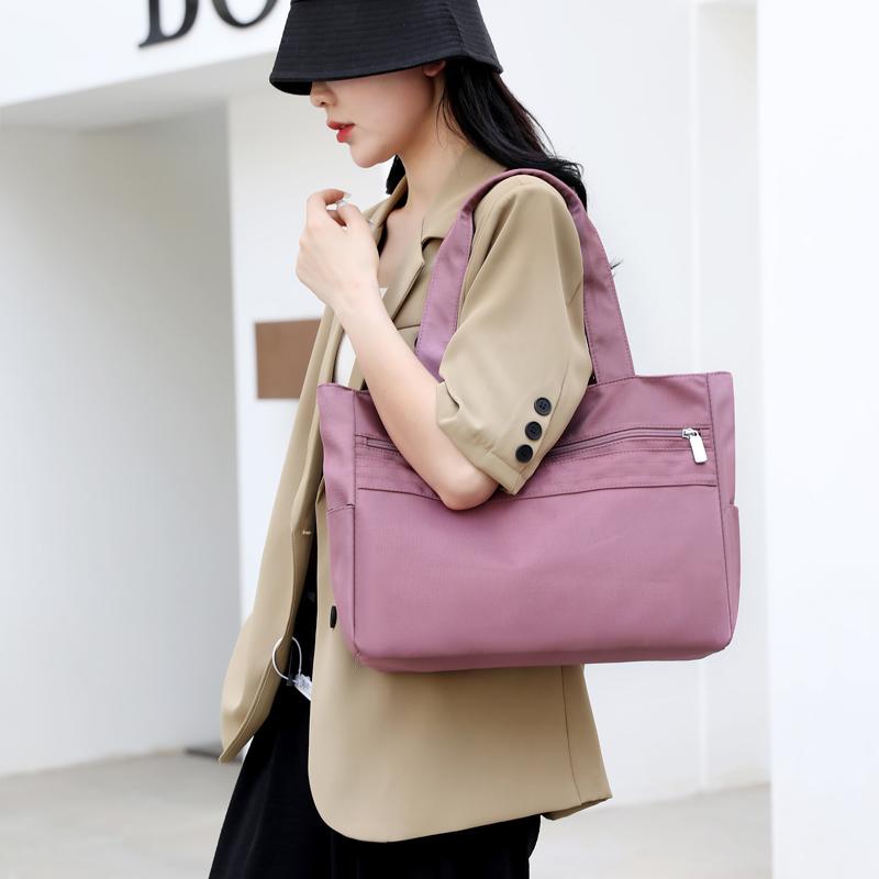 Women's Bag Lightweight Nylon Tote Bag Men Solid Color Shoulder Bag