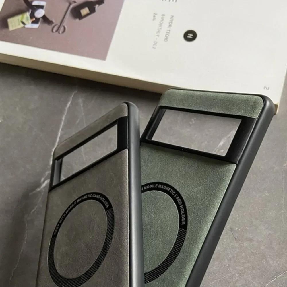 Luxury Business Magsafe Soft Leather Case for Google Pixel 9 7 8 Pro 6 XL 8A 7A 6A Magnetic Wireless Charging Skin Feel Shockproof Protect Cover