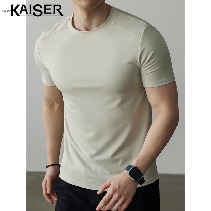 Kaiser Men's Linen Silk Blend Breathable Crew Neck T-Shirt
