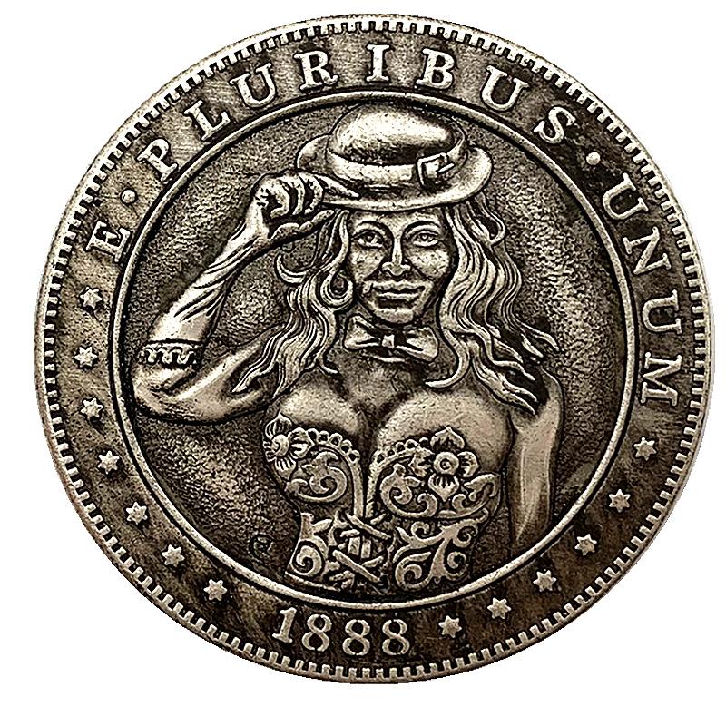 1888 wanderer, girl, antique bronze and silver, commemorative medal, collectible coin, relief coin, craft bronze and silver commemorative coin