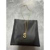Used Gold Color S Motif Initial Necklace