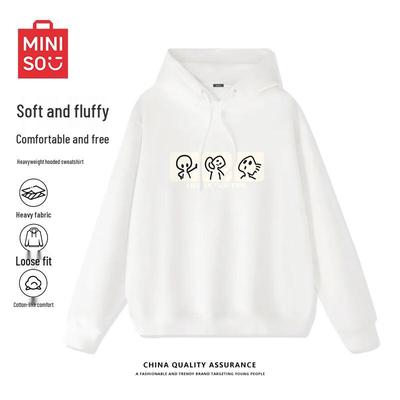 MINISO Men's Heavyweight MA Graffiti Print Hoodie