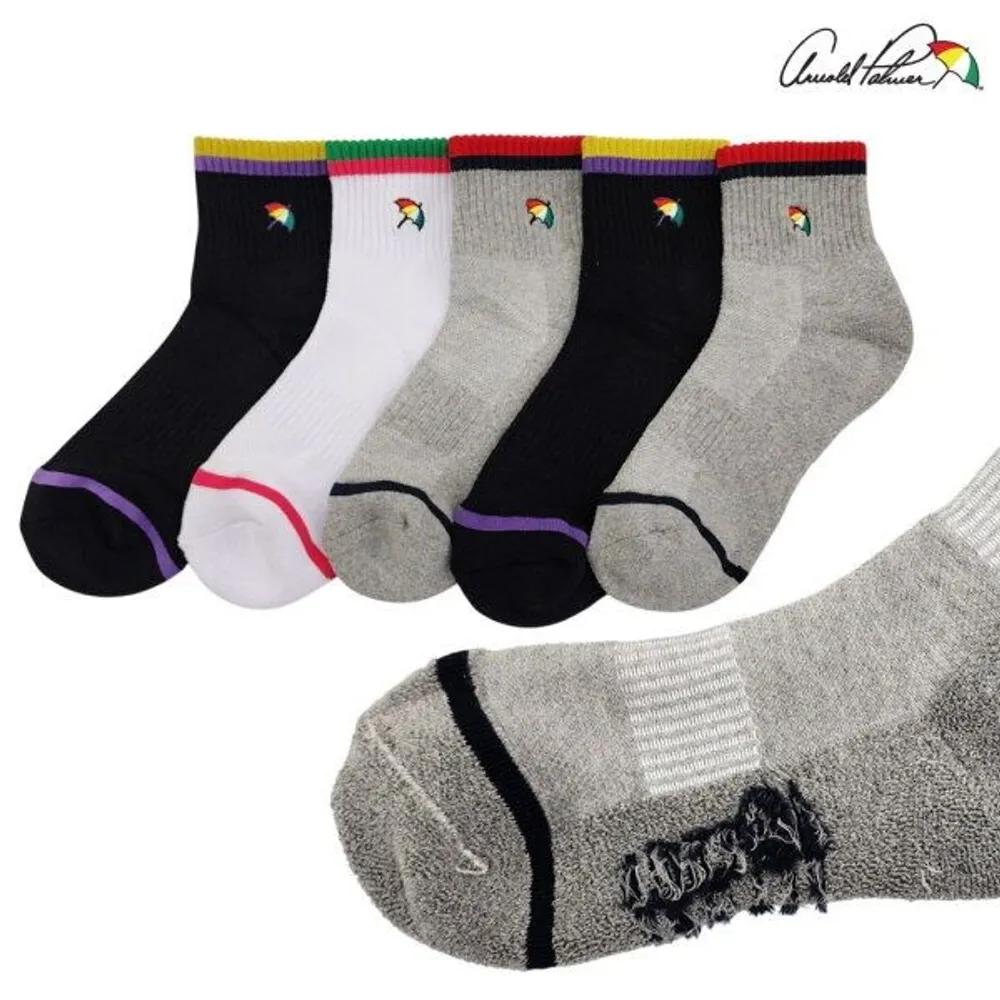 [Arnold Palmer] Women s Thick Pile Footed Ankle Socks Sports & Hiking 5-Pair Set Mixed 5-pair set