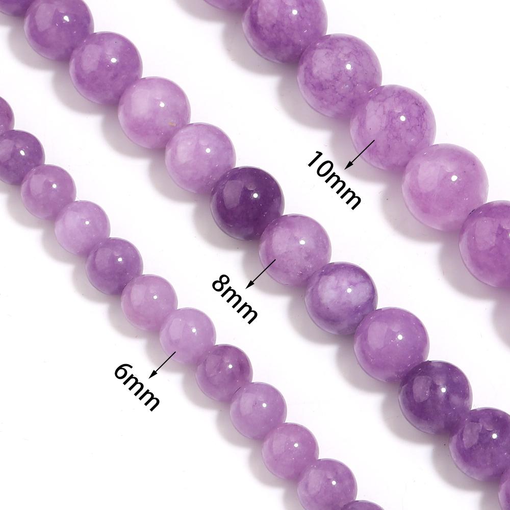 6 8 10mm Natural Stone Chalcedony Beads Light Purple Round Loose Spacer Beads For Jewelry Making DIY Necklace Bracelets Findings