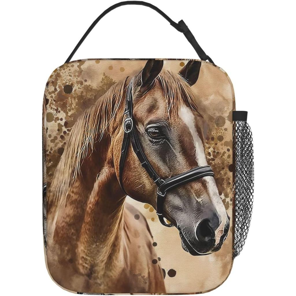 Horse Lunch Box Animal Lunch Box Insulated Cooler Reusable Lunch Bag Container Gifts for Work Office Picnic Travel School