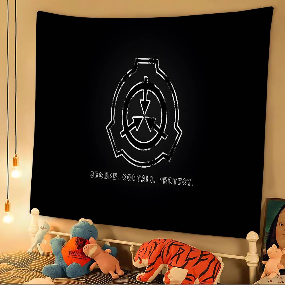Popular Scp F-Foundation Game Foundation Cartoon Tapestry Art Science Fiction Room Home Decor Wall Hanging Home Decor