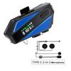 C6 Motorcycle Helmet Bluetooth Intercom Bt5.3 Ip65 Waterproof Intercom Distance 500 Meters Digital Display Tf Recognition