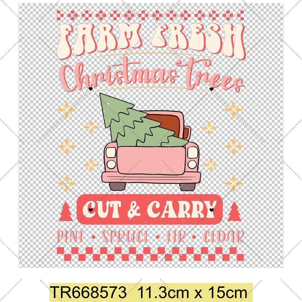 Santa Claus Christmas Tree and Reindeer Heat Transfer Sticker DIY Clothing Sewing Supplies Christmas Short Sleeves Patches