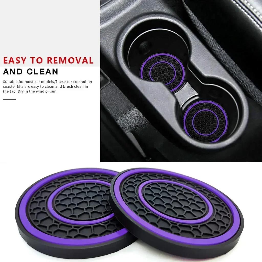 2pcs Car Water Coasters for Automobiles General Motors Cup Holder Coasters Anti-slip Dust-proof Internal Protective Pads