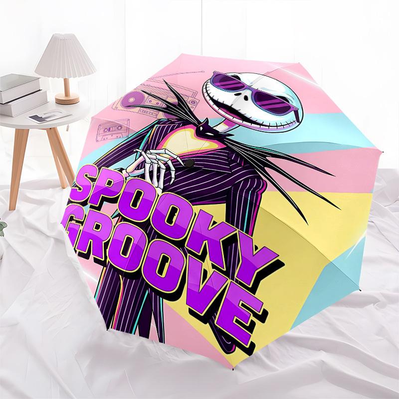 Nightmare Before Christmas Themed Automatic Opening and Closing Umbrella, Brightly Colored 8-rib Portable Umbrella, Suitable for Men and Women, A Perf