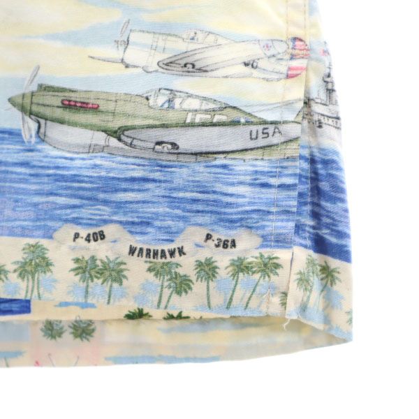 Reyn Spooner 90s Swimsuit Tag Reverse Print Short Sleeve Pullover Button Down Shirt Men's Used