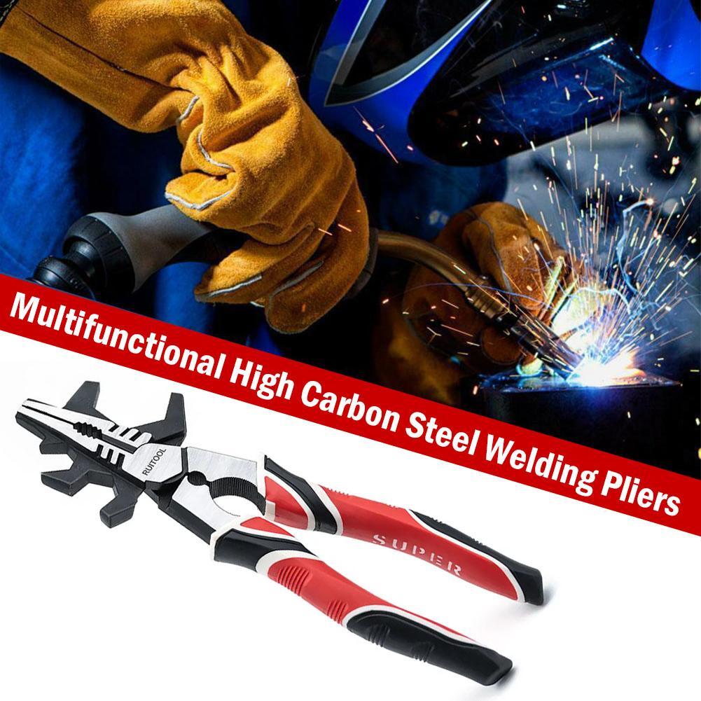 8inches Multifunctional High Carbon Steel Welding Pliers Rubber Anti Slip Grip Suitable For Electric/gas Welding Smooth Sur Y3Q5