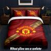 Manchester United Diseño Juego de Cama Ropa de Cama 1 Funda Nórdica + 2 Fundas de Almohada Suave Transpirable Ropa de Cama para el Hogar