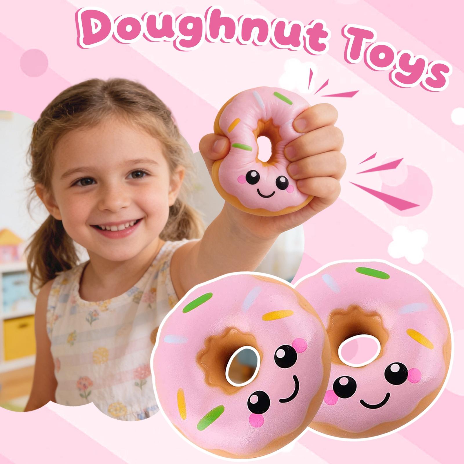 

Cute Face Donuts, Stress-Relieving Slow- Squeezeable Toy, Suitable For Children s Gifts. One Size розовый