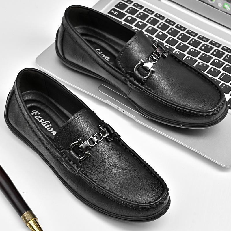 

21. Doudou shoes, driving shoes, spring covers, flat loafers, small leather shoes, plus size casual shoes 38 чёрный