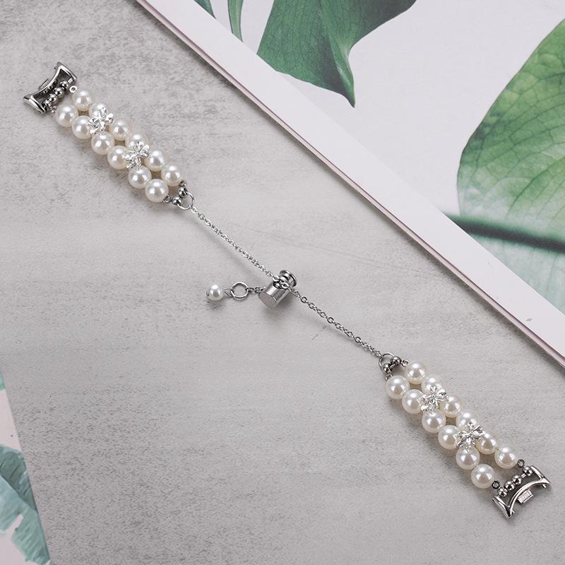 Compatible Silver White Diamond Style Chain Bracelet for Apple Watch Series 9 to 4