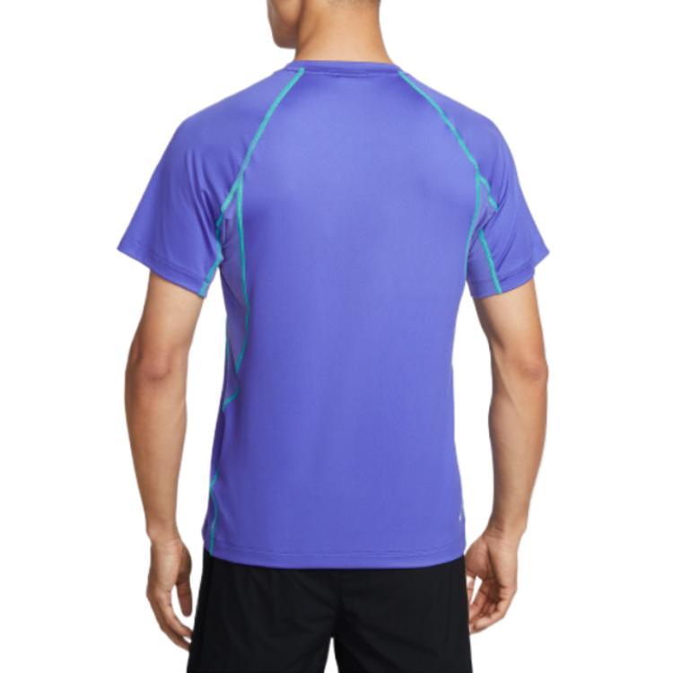 Nike ACG T Shirts Men's Persian Purple/Gray Cactus Green/Summit White Crew Neck Moderate Straight Fit IO1453-510