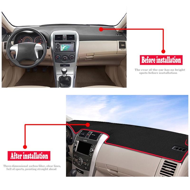 Car Control Dashboard Non-slip Mat Kit Sun Shade Anti-UV Carpet Panel Mat For Toyota Corolla E150 2006~2013 Internal Accessories