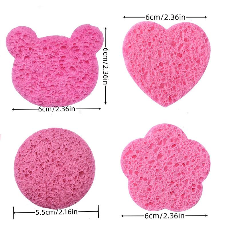 10PCS Natural Facial Sponges Reusable Facial Sponges Deep Cleansing Foam Pad For Daily Use Cleansing  Exfoliating Makeup Removal