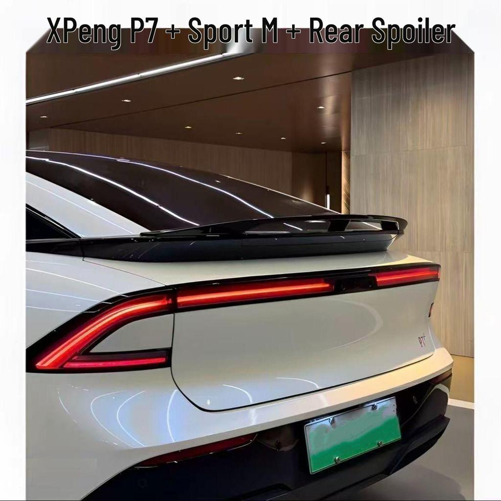 Xiaopeng P7+ Rear Spoiler Sport Mod: ABS No-Drill Exterior Accessory with Baking Varnish Gurney Flap Diffuser