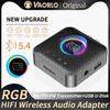M10 4-In-1 Wireless Audio Adapter RGB Light Bluetooth 5.4 Receiver Transmitter FM 3.5mm AUX/RCA/USB U Disk For Car Speaker TV PC
