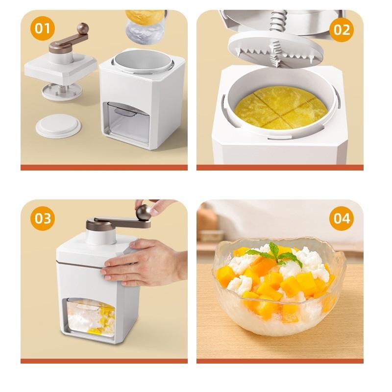 Portable Ice Shaver Chopper Manual Press Snow Cone Smoothie Maker Ice Block Breaking Slush Machine