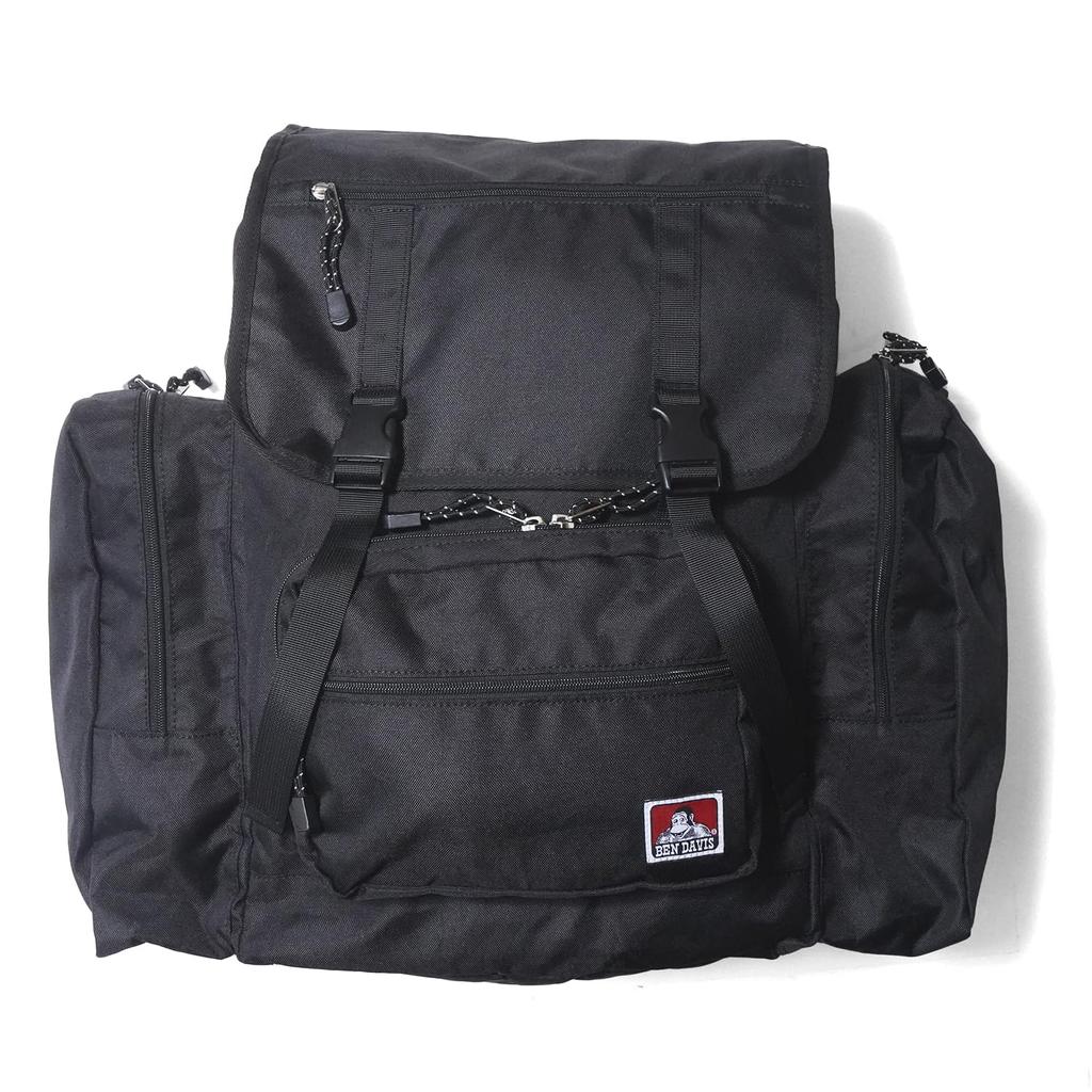 Forest Large School BLACK Large [Ben Davis] Rucksack, Children's Backpack, Bag, Capacity, Expandable, Extended, Trip, Camping, BDW-8415 Boys,