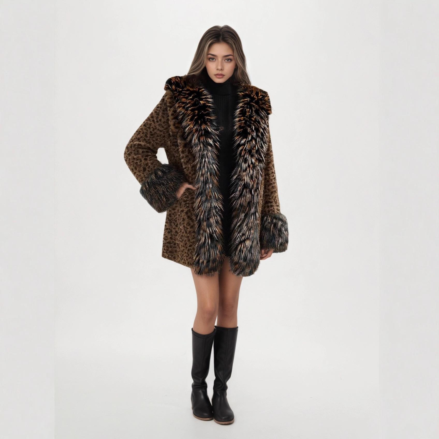 

25 Новых Зимних Модных Шуб с Леопардовым Принтом для Женщин one size fits all темно-коричневого