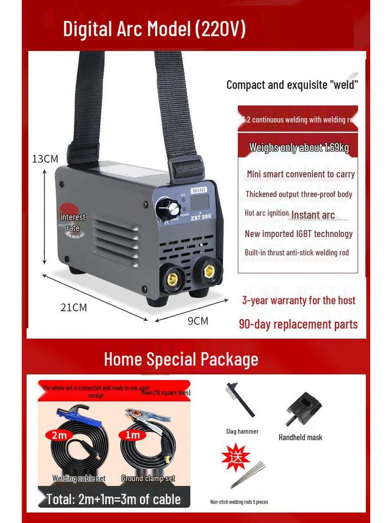 Household & Industrial Dual Voltage Electric Welder 220V/380V - Full Mini Portable Set
