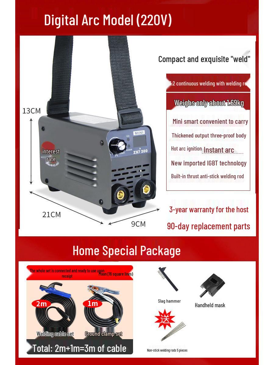 

Бытовой и Промышленный Электросварочный Аппарат Двойного Напряжения 220В/380В - Полный Мини Портативный Комплект