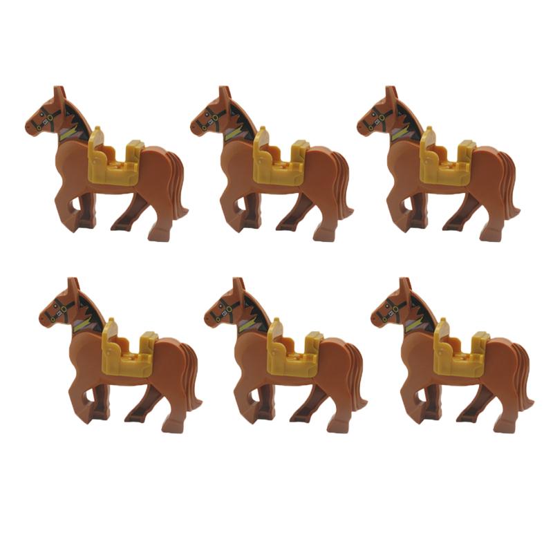 Medieval Military Building Blocks Cavalry Army Horse Animal Elephant Camel Wolf Crocodile Brick Toy Accessories S003