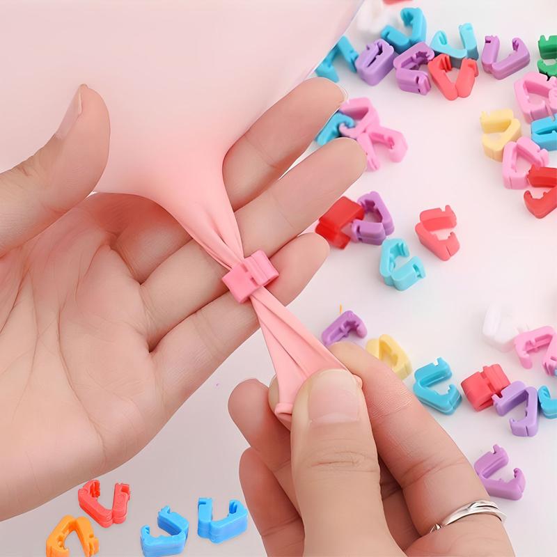 Colorful Plastic Balloon Sealing Clips Reusable Quick Knot Tying Tool for Balloon Garland Arch Wedding Durable Balloon Clamps