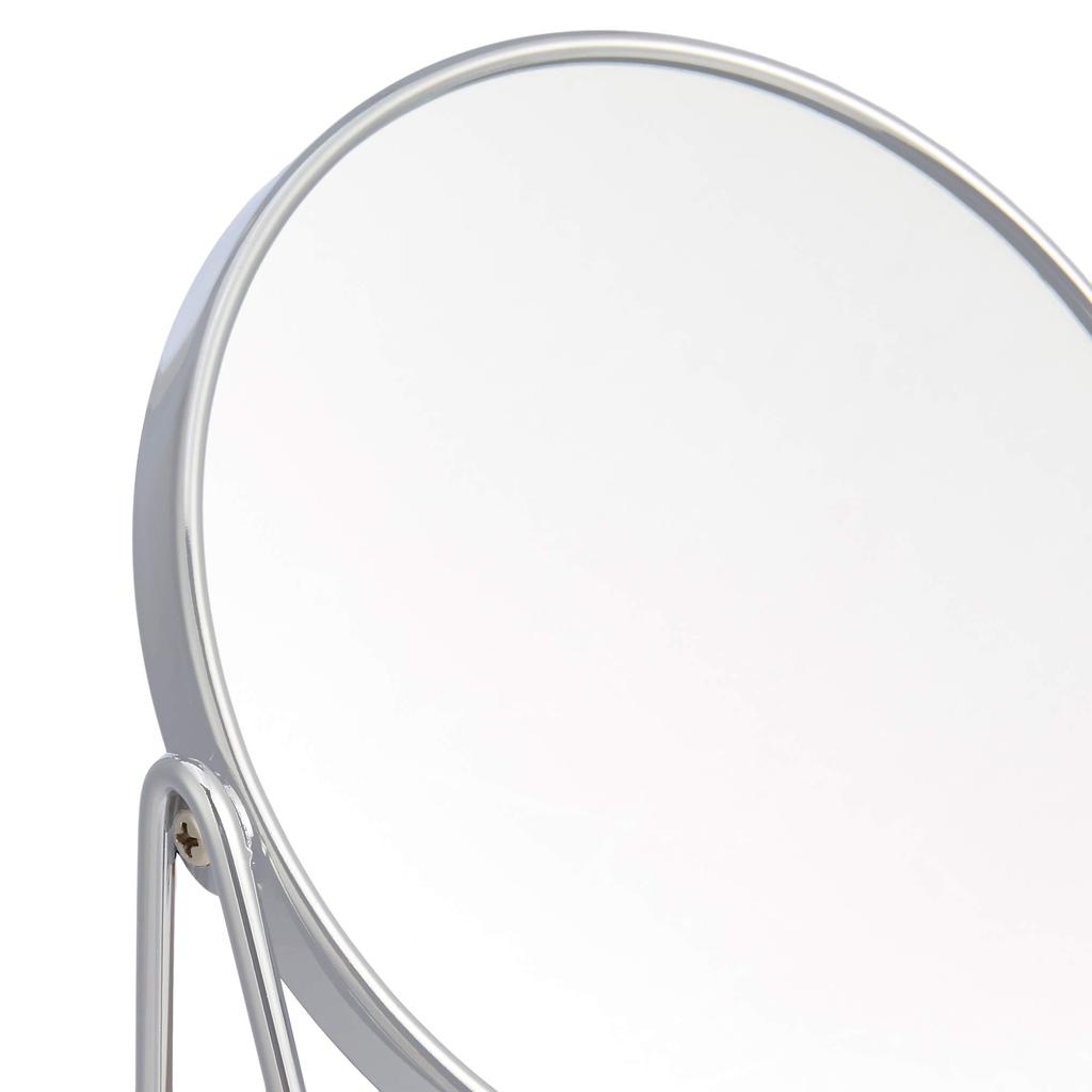 AmazonBasics Round Tabletop Mount Mirror Tabletop Vanity Double Sided Mirror with Square Bamboo Tray Magnification Gold x x cm 1x/5x 19.5 8.5 21.3