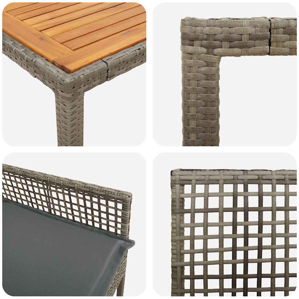 Garden Dining Set 9 pcs Grey Poly Rattan