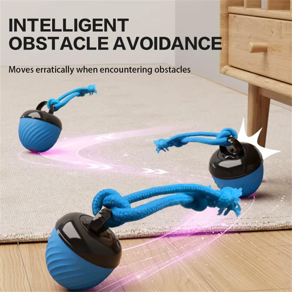 With Ropes Interactive Dog Toys Ball 3 Modes Random Path Smart Pet Puppy Ball USB Charging Bouncing Design Rolling Dogs Toy