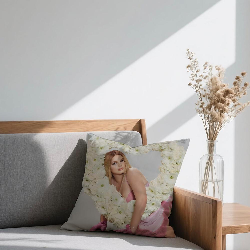 L-Lana Singer D-Del R-Rey cushion cover Square Sofa Cushion Cover Casual Skin-Friendly Comfortable Pillow Cover