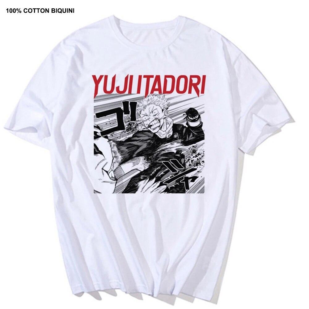 Harajuku Unisex's Tshirt Jujutsu Kaisen Printed Short Sleeve T Shirt Cool Cartoon Anime Casual T-shirt Kawaii Male Streetwear Tops
