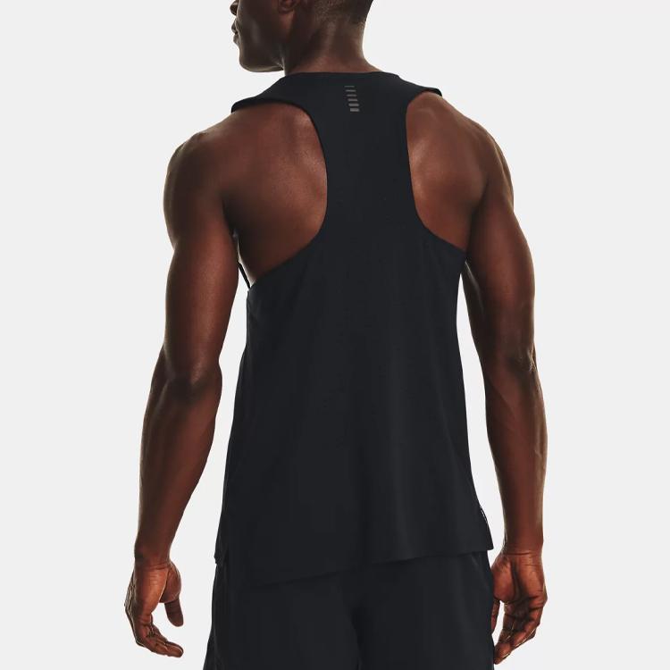 Under Armour Solid Crew Neck Sleeveless Sports Vest Men Tops Black 1376519-001