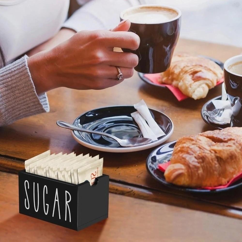 Compact Sugar Packet Container Open Top Tea Bag Storage Box Durable Coffee Bar Organizer Hotel