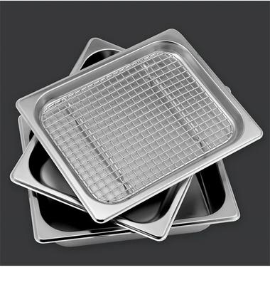 GN-Behälter Netzgitter Grillnetz Edelstahlbecken Ölabtropfgestell Topffilter Rechteckige Platte Box Frittierkorb Backschüttler Wanne Sieb