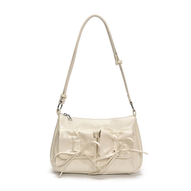 Fashion Bow Bag Women's New Versatile Solid Color Shoulder Bag Multi-pocket Messenger Bag