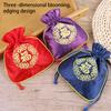 Drawstrings Bag Fu Word Embroidered Multipurpose Elegant Portable Gift Bags Artsy Pouches Wedding Christmas Household