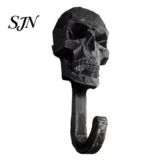 Halloween-Thema Wanddekoration Totenkopf Haken, 3D-gedruckter Gotischer Dekorativer Klebe-Schlüsselhakenhalter, Montierter Aufbewahrungs-Organizer für Zuhause Schlafzimmer Badezimmer