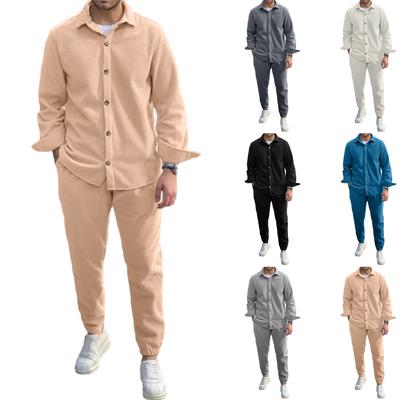 Fleece Pajama Set For Men 2 Piece Cozy Long Sleeve Shirt And Jogger Pants Winter Warm  Outfits Casual