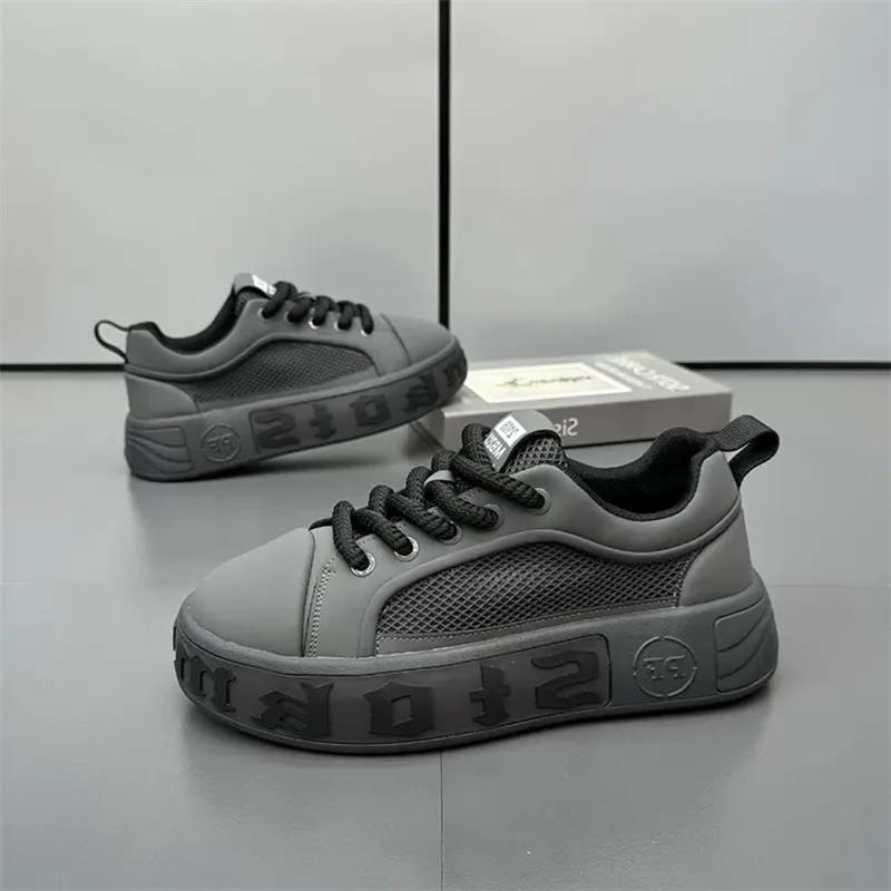 

Fashion 2025 Spring Breathable Board Shoes Thin Versatile Low Top Platform Increased Height Ultra Soft Fashion Mesh Shoes Casual Shoes 39 серый