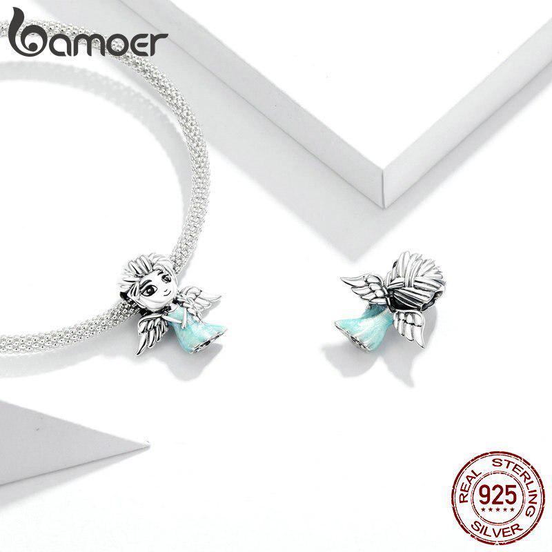 Bamoer 925 Sterling Silver Snow Fairy Charm for Original Silver Bracelet Fine Jewelry DIY Bangle Beads