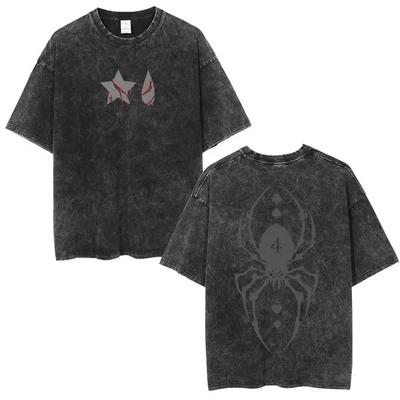 Hunter X Hunter Phantom Troupe "Spider Symbol & Dark Metal Style" Vintage Washed Oversized Streetwear T-Shirt