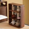 Window Lattice Chinese Walnut Display Shelf Walnut Wood Tea Organizer  Living Room