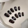 Handmade Butterfly Cat Eye Nails: Luxe Darkening & Whitening Short Autumn/Winter Patches